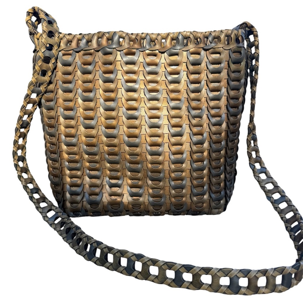 EUC! Marc Chantal Luxury Designer Hand Woven Leather Crossbody Bag